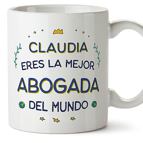 MUGFFINS Tazas Personalizadas para ABOGADA mujer - En Español - Mejor del Mundo - 11 oz / 330 ml - Regalo Personalizable original y divertido
