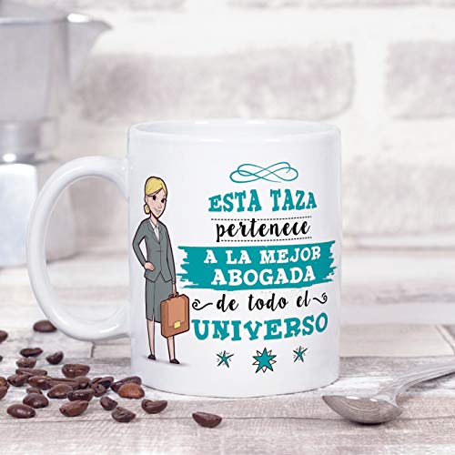 MUGFFINS Abogada Tazas Originales de café y Desayuno para Regalar a Trabajadores Profesionales - Esta Taza Pertenece a la Mejor Abogada del Universo
