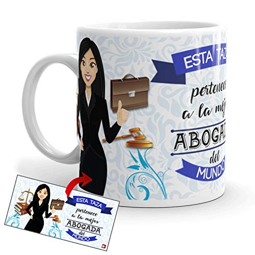 Kembilove Taza de Café de la Mejor Abogada del Mundo – Taza de Desayuno para la Oficina – Taza de Café y Té para Profesionales – Taza de Cerámica Impresa – Tazas de Jefe de 350 ml para Abogadas